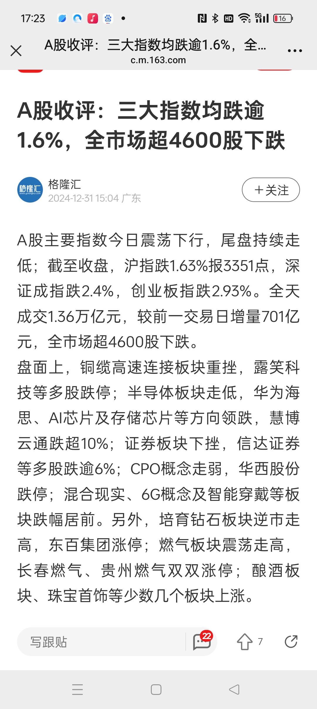 收评：沪指震荡跌0.18%，医药、银行等板块拉升，农药股活跃