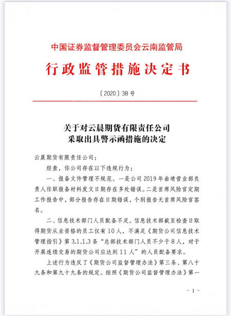 688496！收到江苏证监局警示函
