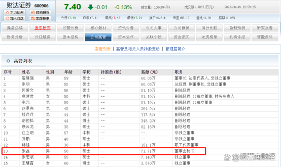 胡恒松任财达证券总经理