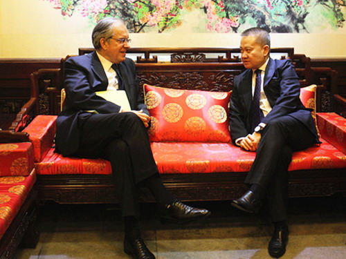 刘海星会见美中贸易全国委员会会长谭森